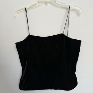 Vintage Jones New York Black Velvet Silk Blend Corset Top Size 12 Y2K Elegant